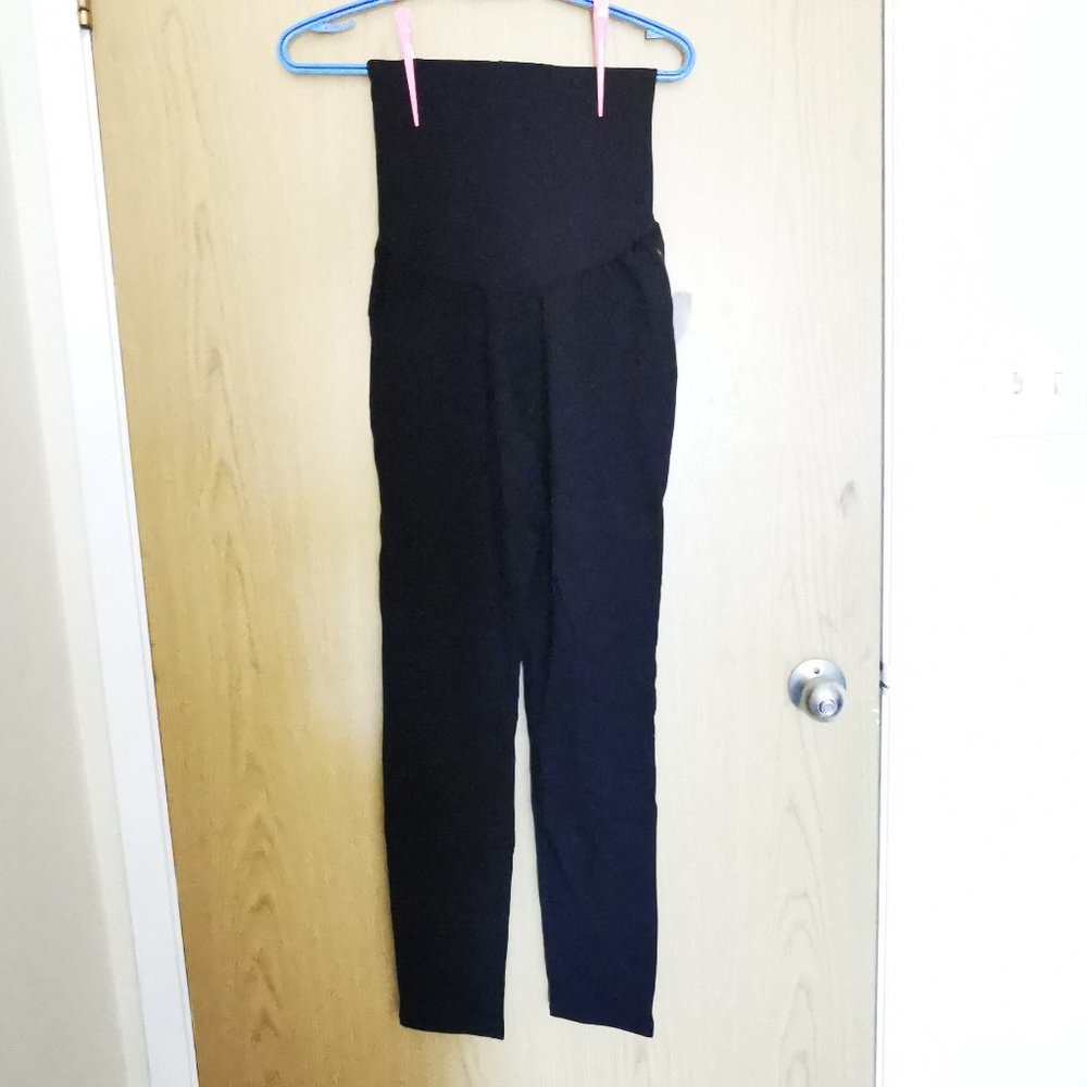 Motherhood Maternity Secret Fit Belly French Maternity Leggings, Large, Black